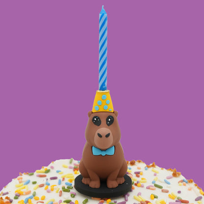 GOOFBALLS Funny Birthday Candle Holder – Humorous Party Decoration & Gag Gift – Quirky Cake Topper for Adults & Friends - Capybara