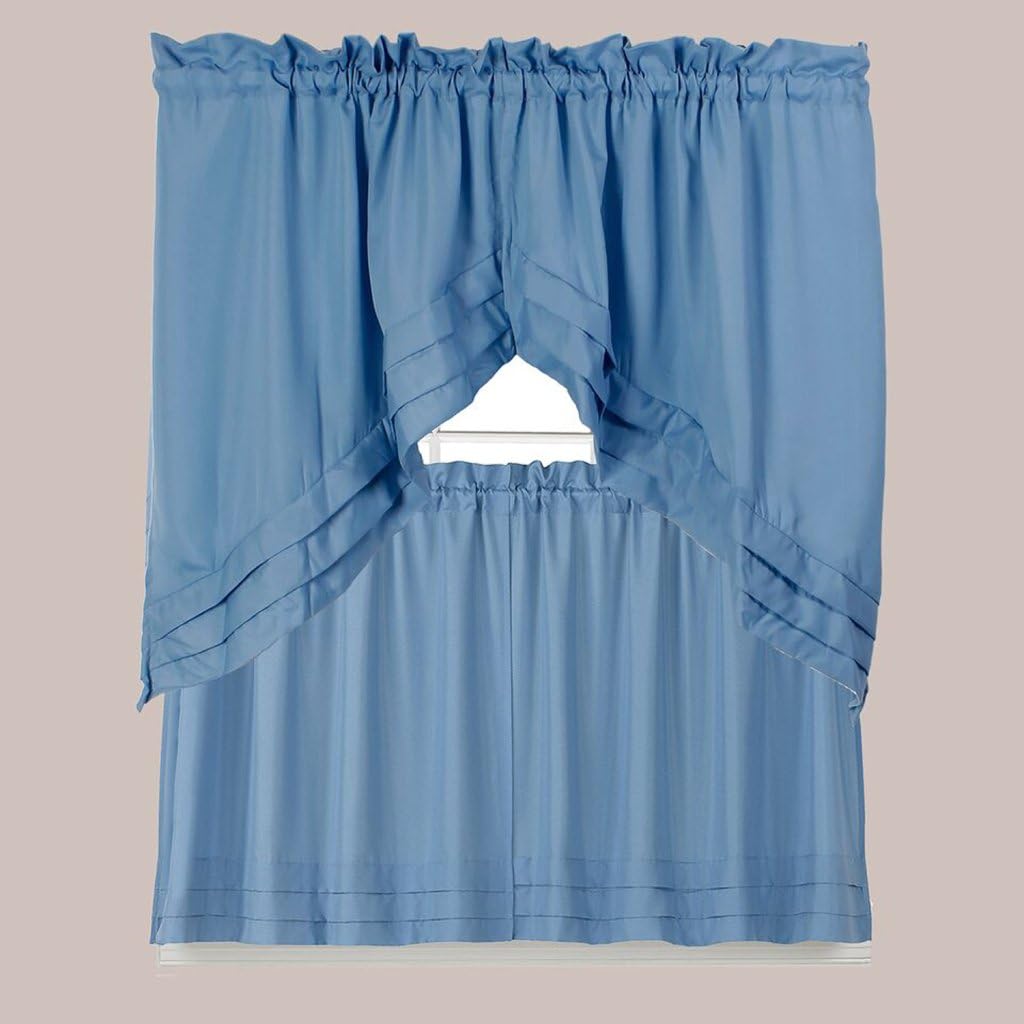 SKL Home Holden Curtain Tier Pair, Smoke, 57" x 24", 2 Count