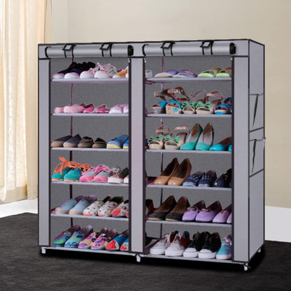Generic 45" 6-Floor Closet, (2 12 The Large Shoe Rack with dust Cover Shoe Rack with Covers on The Non-Woven Shoe