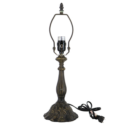 LXHCYOU Table Lamp Base Replacement, Dark Bronze Finish, Resin, 6.5x19 Inch, Fit for 8, 10, 12 Inch Tiffany Style Stained Glass Lampshade (W6.5X19 inch)