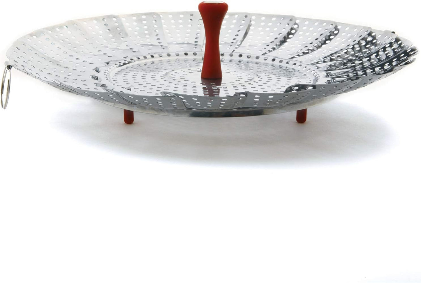 Norpro Large Vegetable Steamer with Detachable Silicone Post, Red