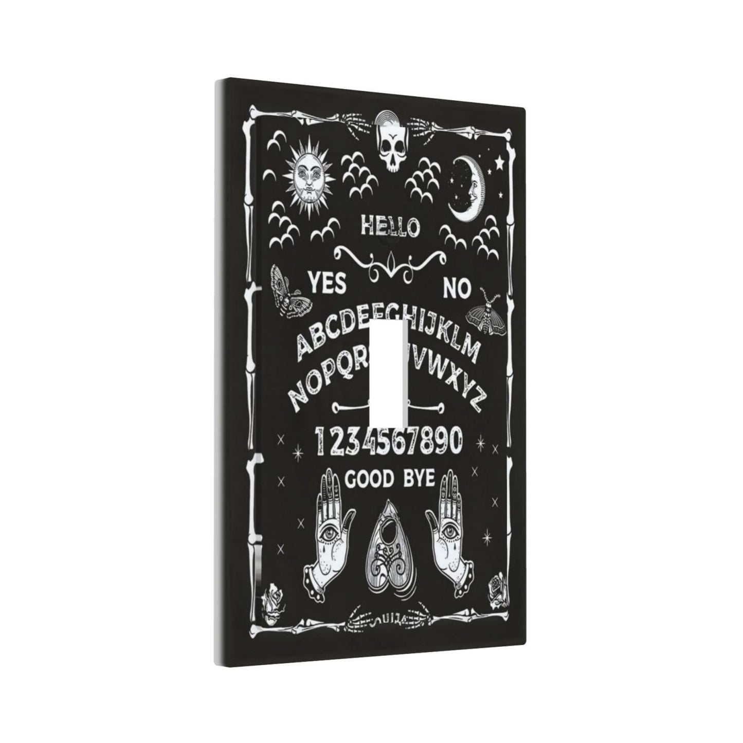 Wpshijia Black Witchy Skeleton Skull Gothic Sun Moon 1 Gang Novelty Light Switch Covers Decorative Unique Single Toggle Wall Plate Switchcover Electrical Switchplate for Bathroom Bedroom Decor
