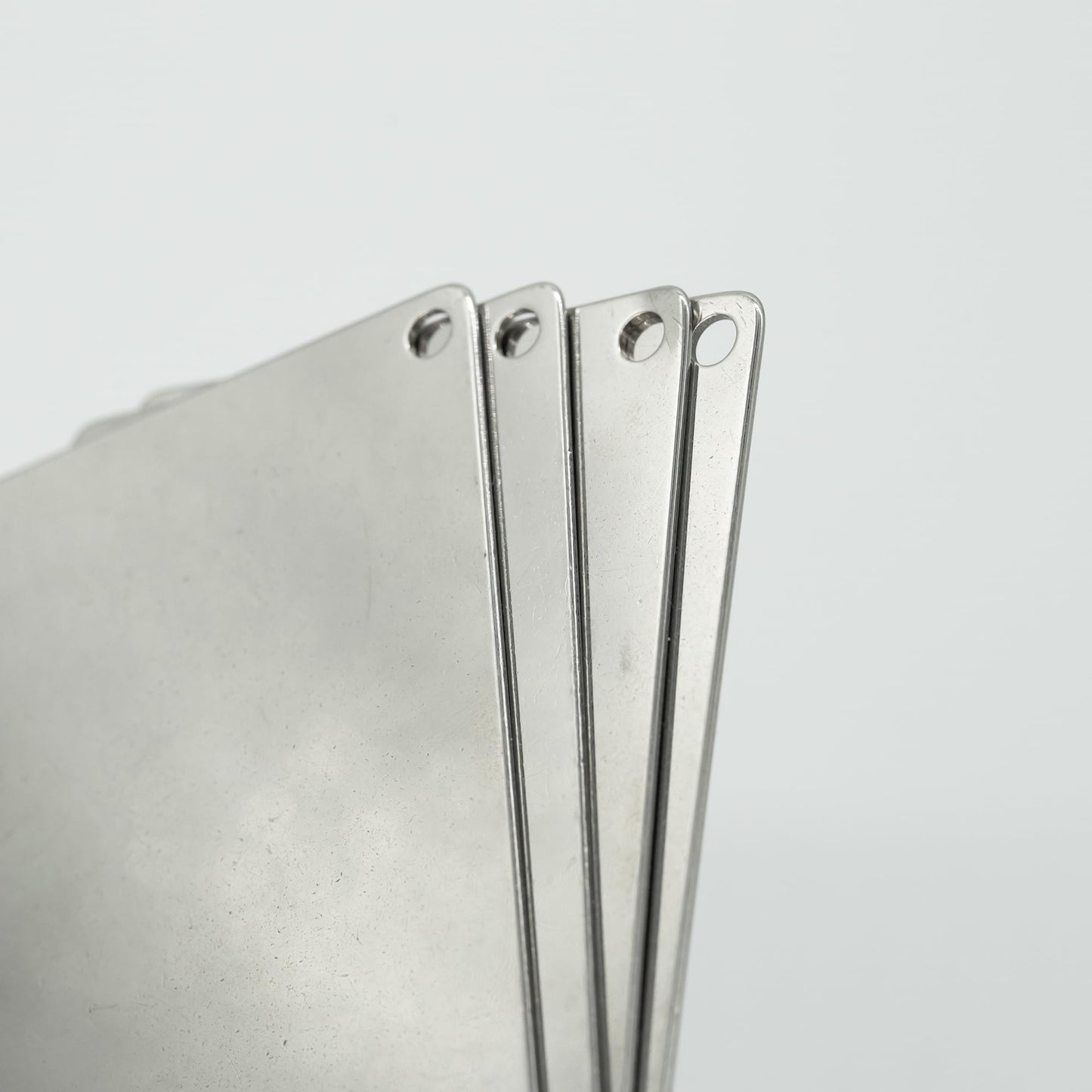 StayMax Metal Engraving Blank Stamping Blanks Stainless Steel Blank with 4 Holes 3.3 * 2.1 Inch (10 Pack)