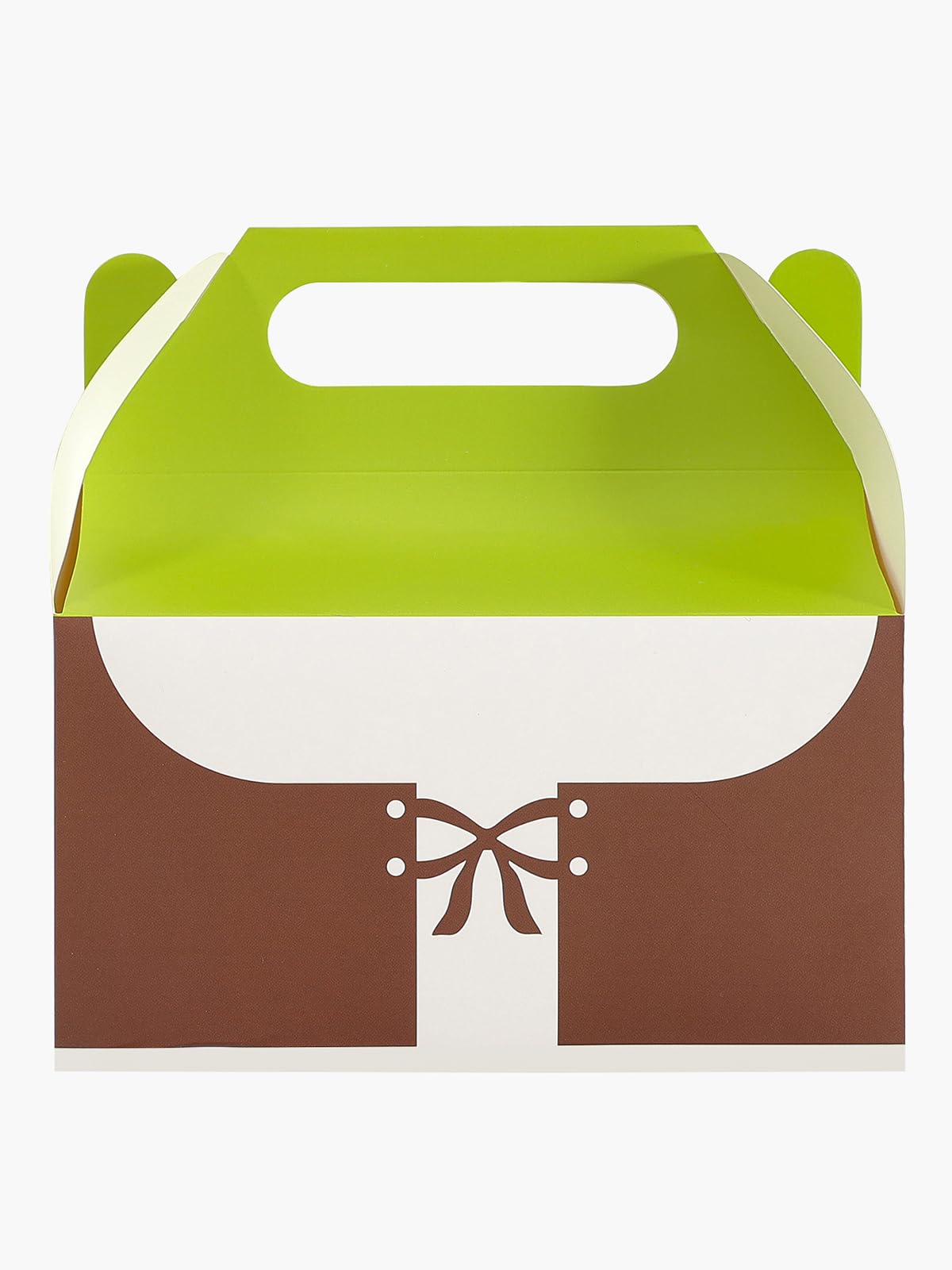 Wynato 16 Pack Green Ogre Party Favor Treat Boxes Goodie Gable Paper Gift Boxes with Handles Green Ogre Ears Costume Hairpin (16)
