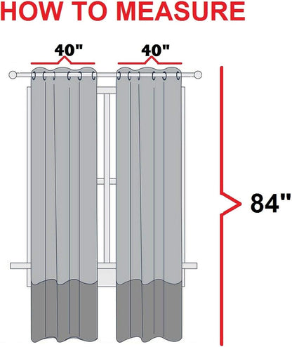 Elegant Comfort Luxury Sheer Curtains, Black Window Treatment Curtain Panels Set of 2 (40 x 84-inches) for Kitchen,