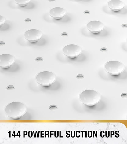 21x21 Inch HITSLAM Square Shower Stall Mat Anti Slip, Quick Dry Bathtub Floor Mat for Kids with Suction Cups