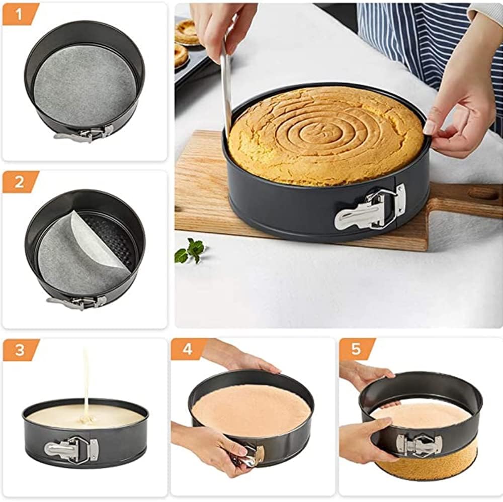 Utoolmart Springform Cake Pan - Carbon Steel Non-Stick Leakproof Round Cheesecake Pan, 7 Inch