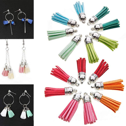 MSCFTFB 100 Pieces 1.5inch Mini Tassels Faux Suede Mala Tassel Kit for Earring Necklace Jewelry Making Garland Keychain Dreamcatcher Charms DIY Crafts (Lime)
