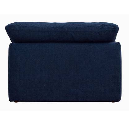 Sunset Trading Contemporary Puff Collection Slipcovered 44" Armless Chair Modular Sofa Sectional | Stain-Proof Water-Resistant Washable Performance Fabric | Deep-Seat Down-Fill Couch | Navy Blue