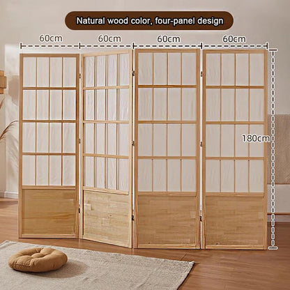 Folding Japanese Shoji Screen Partition, Portable Room Divider for Home Office, Dining Room, and Bedroom