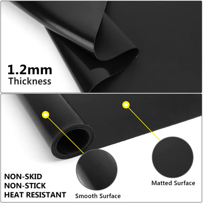 Gartful Oversize Silicone Mat for Crafts, 31.5 x 23.6 inches 1.2mm Thick Silicone Craft Pad for Jewelry Casting Resin Molds, Countertop Protector, Nonstick Placemat, Counter Table Mat, Black