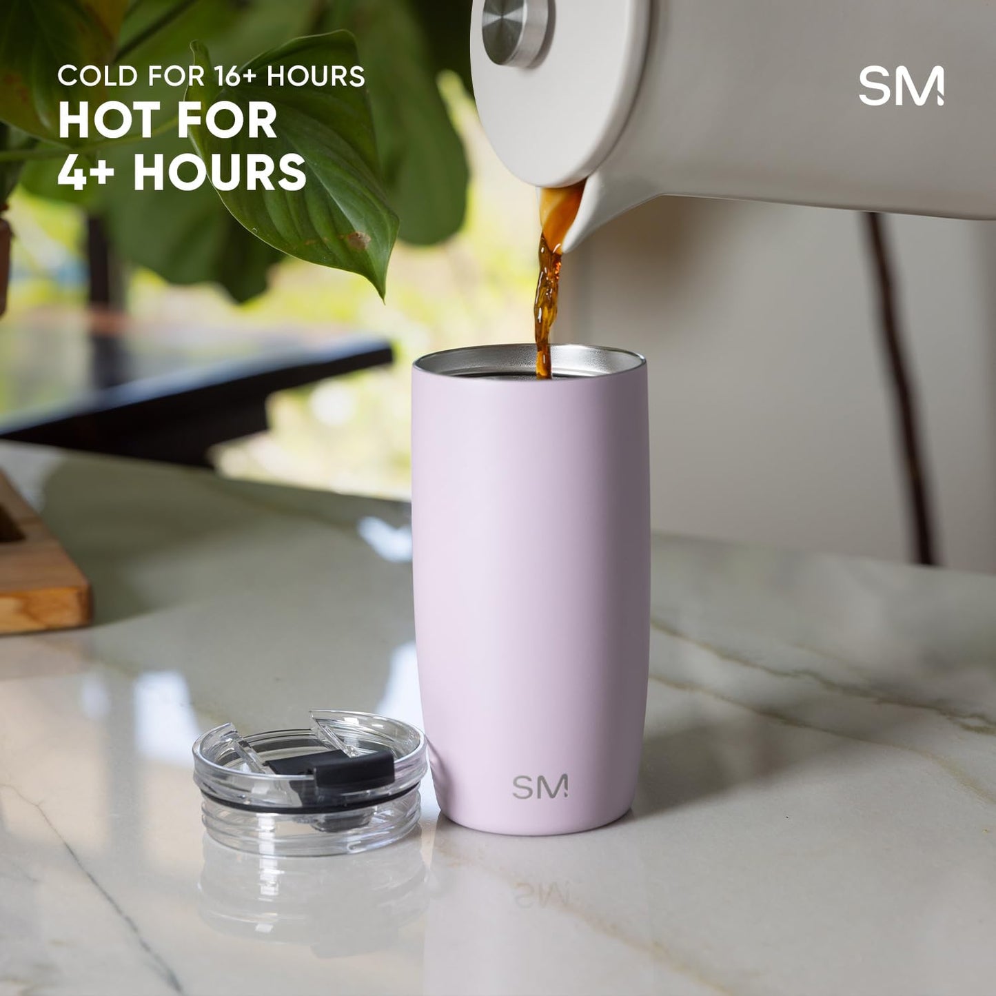 Simple Modern Voyager Tumbler with Flip Lid | Travel Coffee Mug | Insulated Stainless Steel Cold Brew Iced or Hot Coffee Cup | Gifts for Women Men Her Him | 12oz, Almond Birch