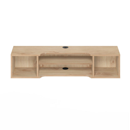 Furinno Indo Floating Storage Hutch Media Console, Marcy Oak