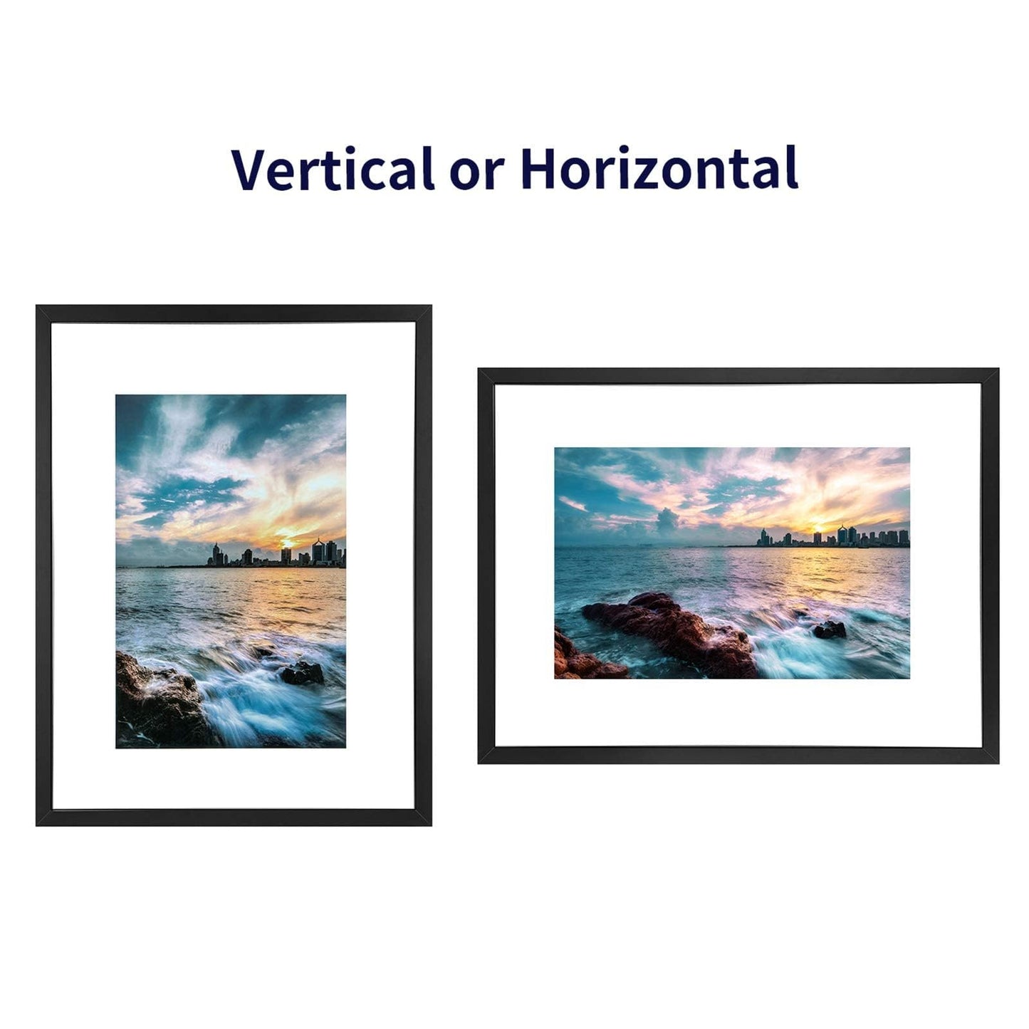 ONE WALL 18x24 Inch Floating Frame, Black Wood Double Glass Float Picture Frame Display 11x14/11x17/12x18/13x19/16x20 Photos Plant or Petal Specimens for Wall Hanging - Mounting Kit Included