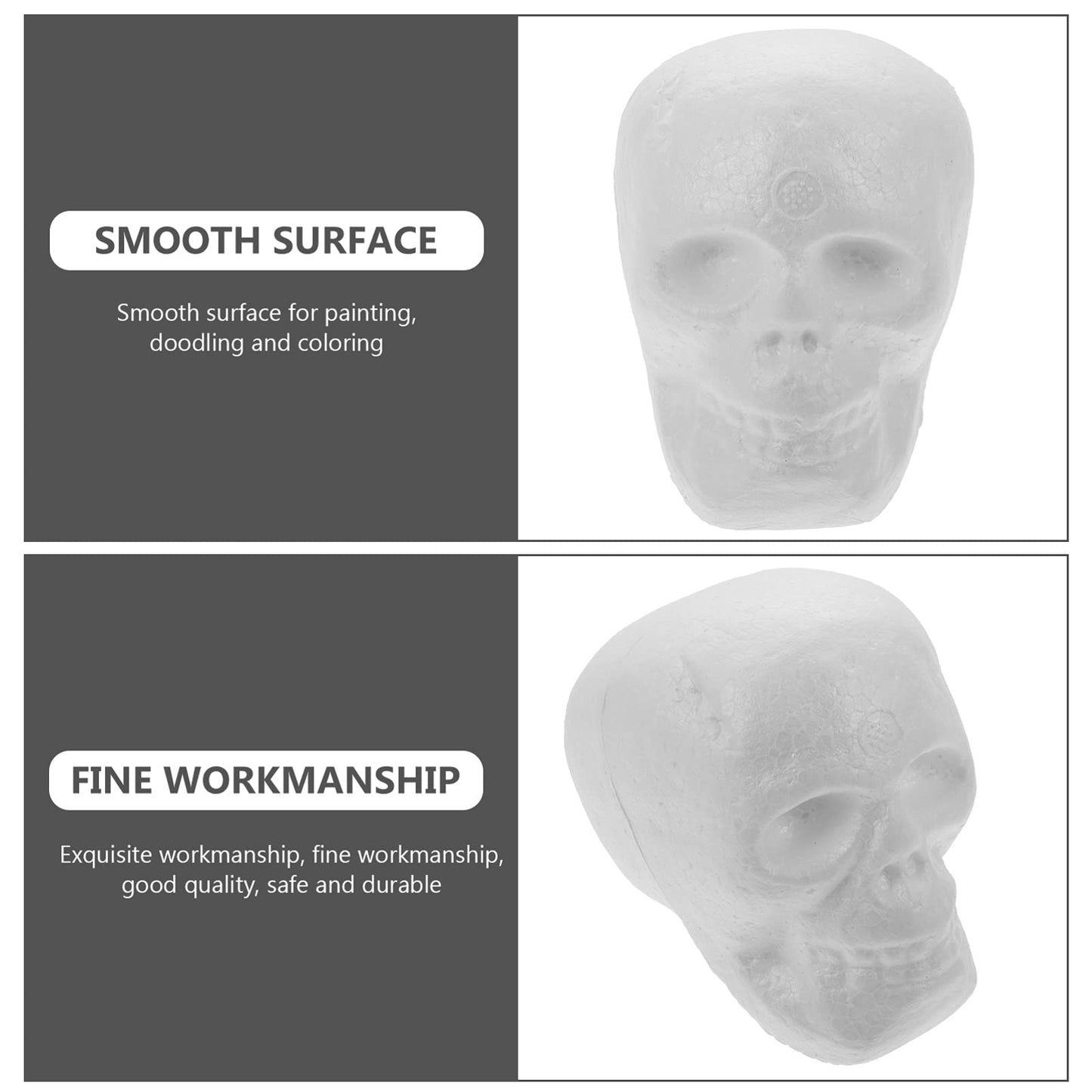 Halloween Skulls 10Pcs Miniature Foam Skull Heads Realistic Human Skeleton Head Model for Halloween Party Home Bar Decors 9cm