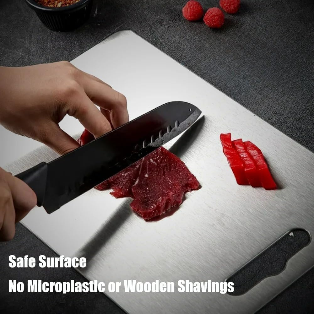 Board,100% 2025 (14"L 10"W) Titanium Cutting Pure Titanium Cutting Boards for Kitchen, New Double Sided Food-Grade