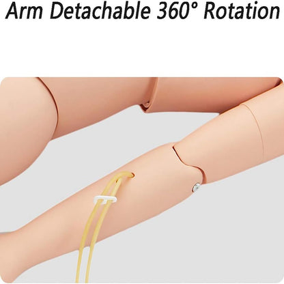 Medical Mannequin for Training, Patient Care Medical Manikin -Body Anatomical Patient Care Skills Model with Hospital Gown and Replace Module for Nursing Medical Training Teaching Pratice(Male)