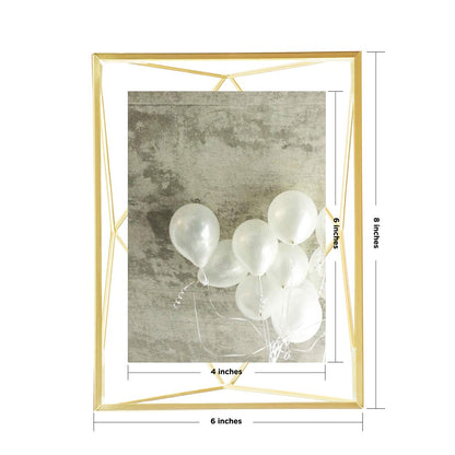 Umbra Prisma 4x6 Picture Frame, Metal Floating Wall or Desk Photo Display for Pictures, Art, Illustrations, and More, Brass