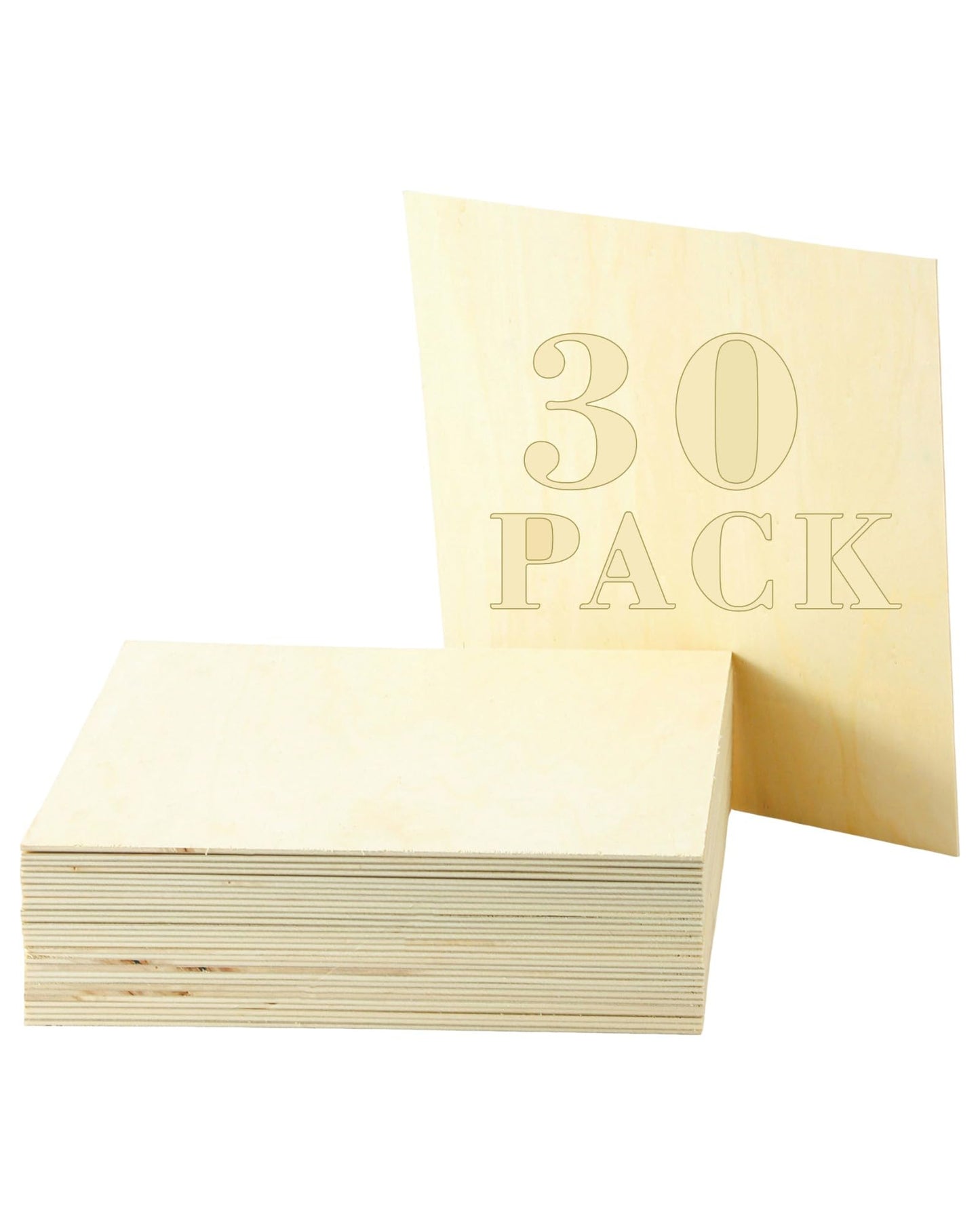 30 Pack Basswood Sheets 12"x12"x1/8", 3mm Basswood for Laser Cutting, Thin Plywood Board Unfinished Wood for Crafts, DIY Architectural Models Making, Wooden Engraving, Wood Burning Product.