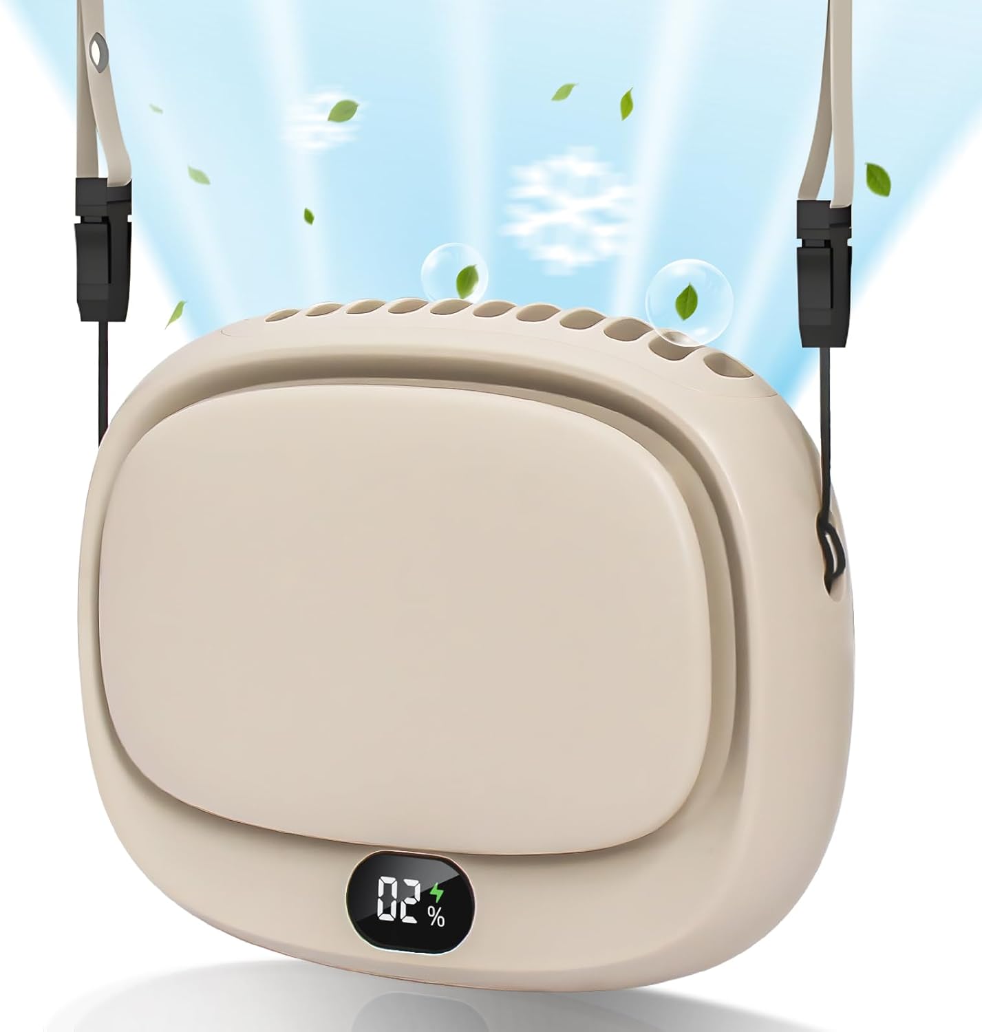 Portable Neck Fan, Handheld Mini Fan, USB Rechargeable with 5 Speed Adjustable for Home Outdoor