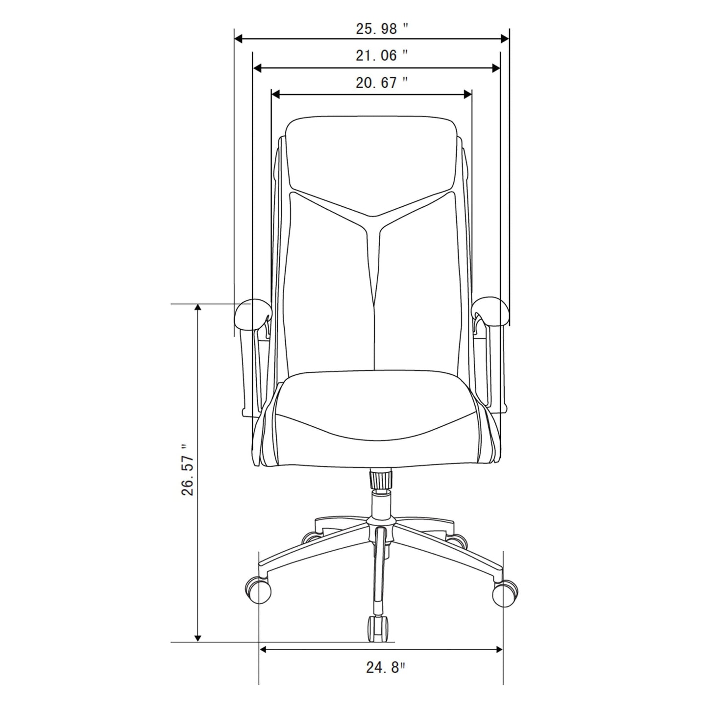 Realspace® - Chair - Modern Comfort Verismo Bonded Leather High-Back Executive Chair, Black/Chrome - 31" x 14" x 24.5"