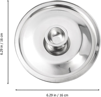 Silver Stainless Steel Pan and Pot Lid, Universal Replacement Cover for Skillets and Frying Pans, 16cm Diameter