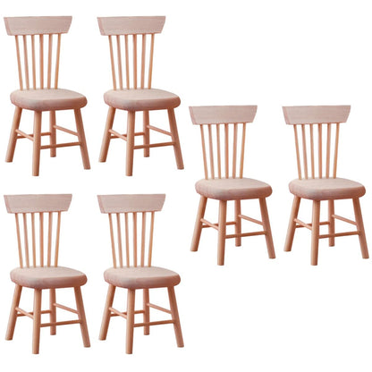 6PCS Dollhouse Chairs, 1/12 Scale Dollhouse Furniture - Wooden Mini Furniture Accessories, Tiny Mini Chair for Doll House, Fairy Garden, Photography Props,Home Decor & Christmas Party (1.6in*3.2in)
