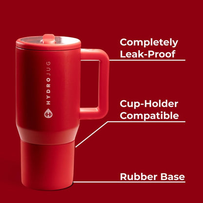 HydroJug Kids - 20 oz Insulated Kids Water Bottle with Flip Straw & Handle | Leak-Proof & Durable | Perfect for School, Sports, Lunch, Travel & Camp, Alumni Red