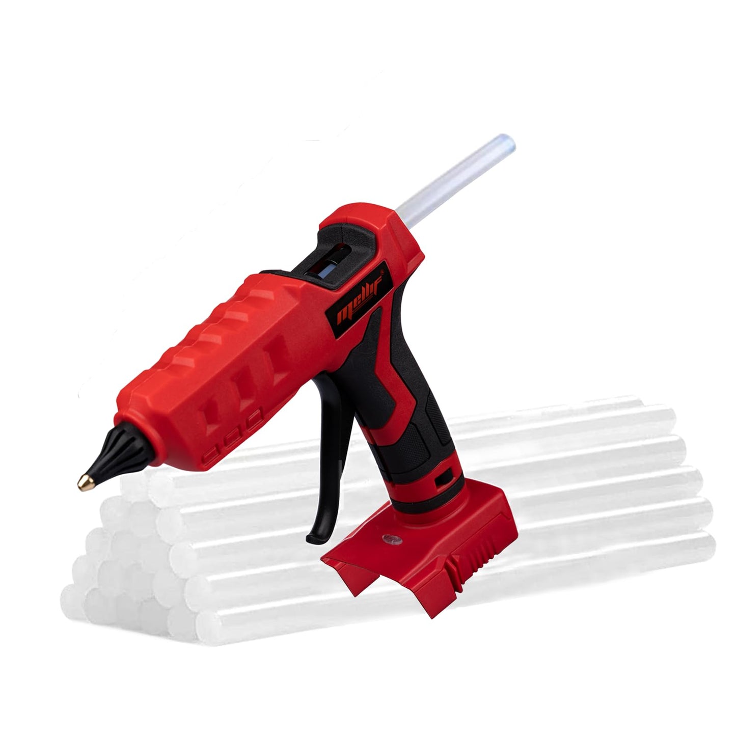 Mellif Cordless Hot Glue Gun Compatible with Milwaukee 18V Battery(Tool Only), Handheld Electric Power Glue Gun Full Size for Arts & Crafts & DIY with 20 0.43" Glue Sticks