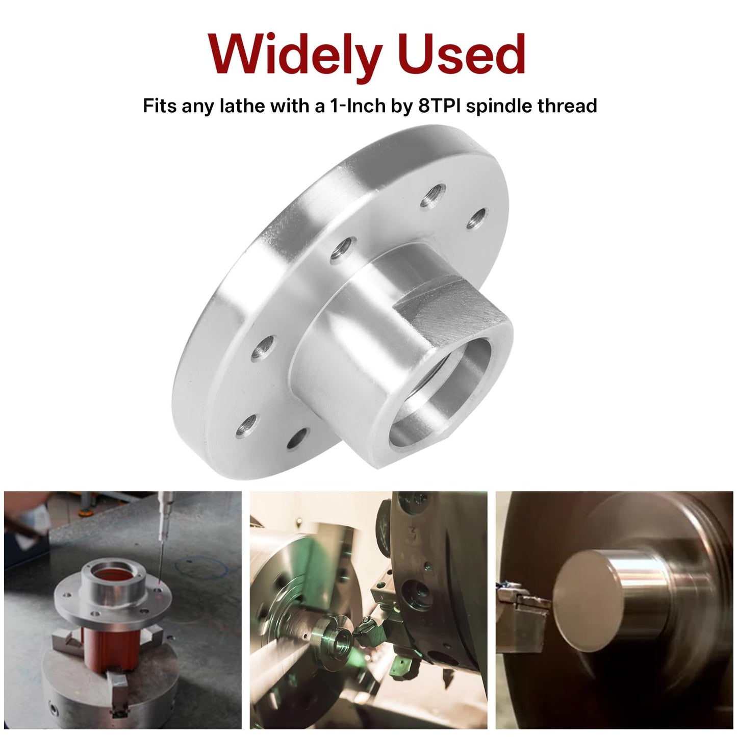 findmall 3 Inch Lathe Faceplate Steel Wood Lathe Face Plate for 1Inch x 8 Tpi Spindle Without Screwchuck