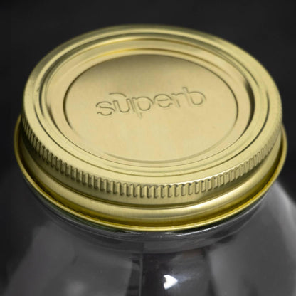 Canning Jars with Lids and Bands, Quart Size Regular Mouth Clear Glass Mason Jar, Pack of 4