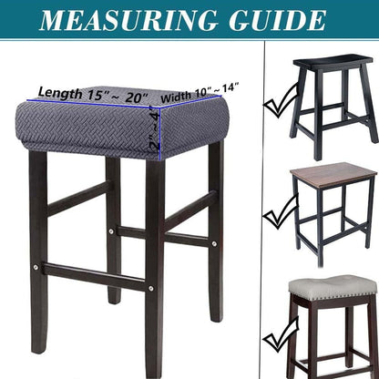 LIULIWEIFA Set 4/2/1 Counter 2pcs Bar Stool Covers Rectangle of Saddle Slipcover Cushion Stretch Vanity Cover Washable
