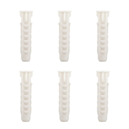 Mounting Dream Concrete Wall Anchors - 10X50mm Plastic Anchor Bolts for TV Wall Mounts | 6pcs White