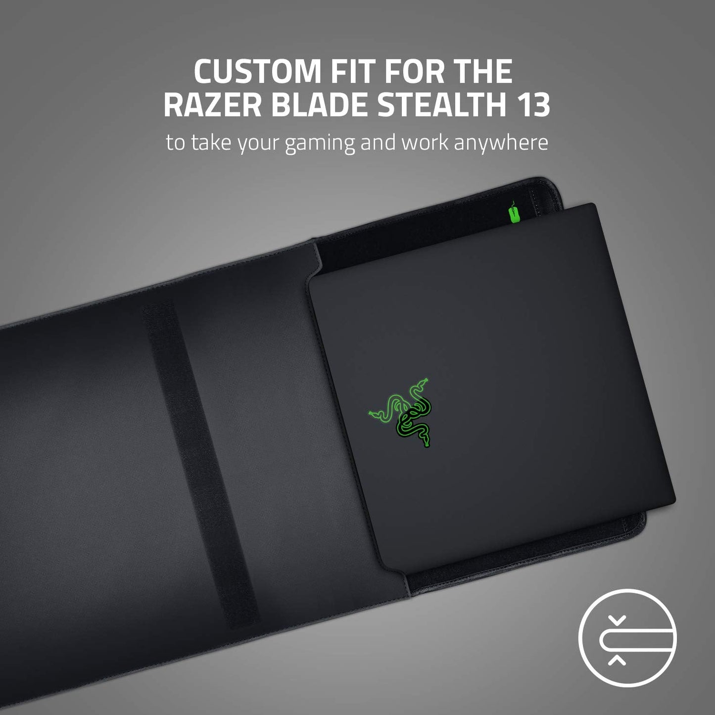 Razer 13" Neoprene Laptop Sleeve: Scratch & Water-Resistant - Padded Interior Lining - Snag-Free Velcro - Flip-Out Mouse Mat - Classic Black