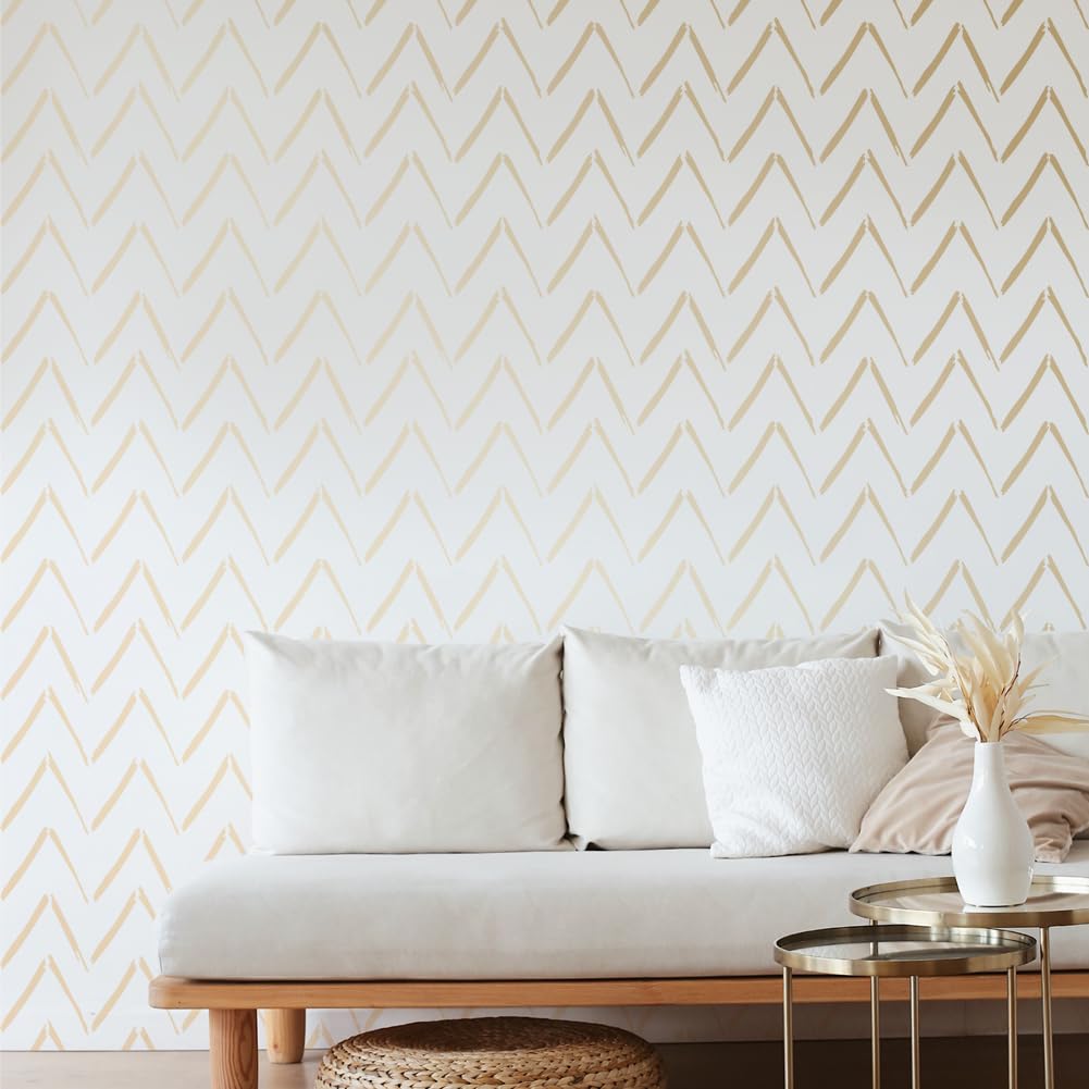 9Pcs Modern Geometric Wall Stencil Templates 11.8 x 11.8 Inch Reusable Plastic Simple Style Stencils for Painting on Wood Wall Floor Tile Fabric Glass Furniture, DIY Home Decor or Craft Stencil