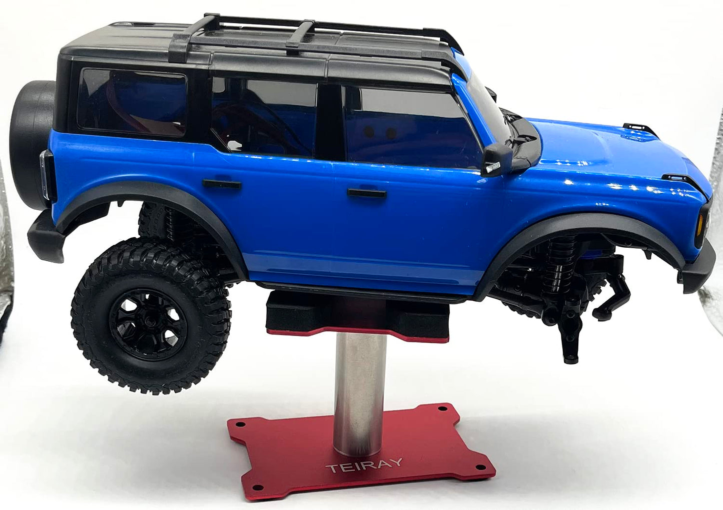 TEIRAY RC Car Work Stand Mat Repair Workstation Aluminum 360 Rotation Height Body Mounts for 1/16 1/18 1/24 SCX24 TRX4M Scale Cars Trucks RC car Display Stand (red)