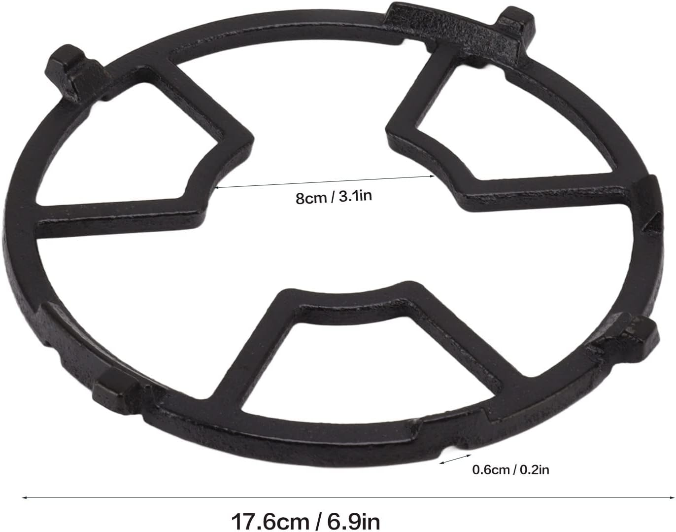 Cast Iron Wok, Non Slip Black Cast Iron Stove Rack for Frying Pans, Craft Pans, Carbon Steel Pans