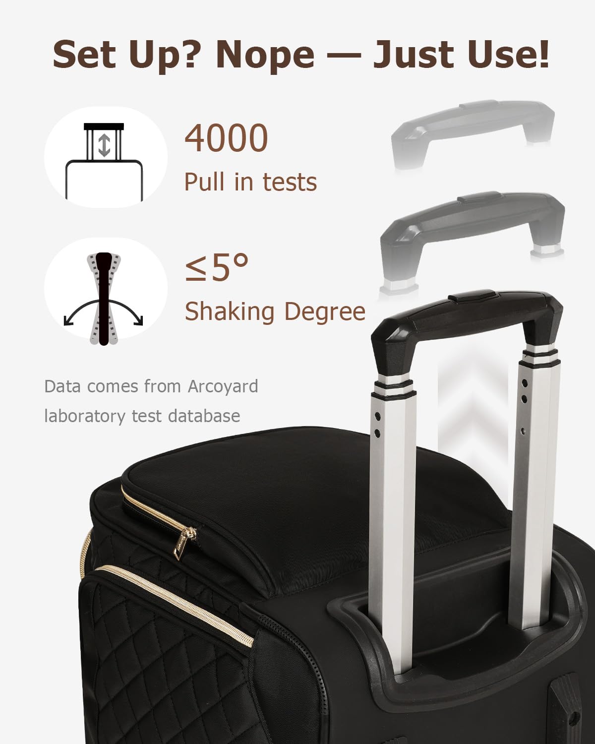 Arcoyard Sewing Machine Case with Wheels, Integrated Rolling Sewing Machine Carrying Tote Bag with Removable Bottom Board & Multiple Storage Pockets, Compatible with Singer, Brother, Janome, Black