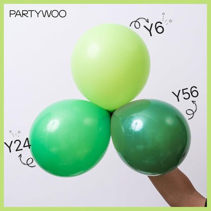 PartyWoo Lime Green Balloons - 100pcs 12 Inch Light Green Latex Helium Balloons for Celebrations
