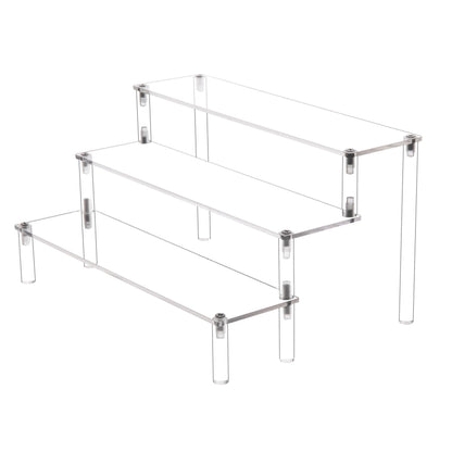 ihomecooker 3 Steps Clear Acrylic Display Riser Cupcake Stand Display for Decoration and Organizer