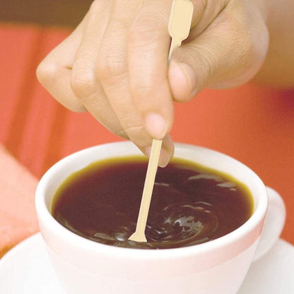 500 Pcs Disposable Plastic Coffee Tea Stirrer Spoon, Mini Stir Swizzle Sticks, Beige