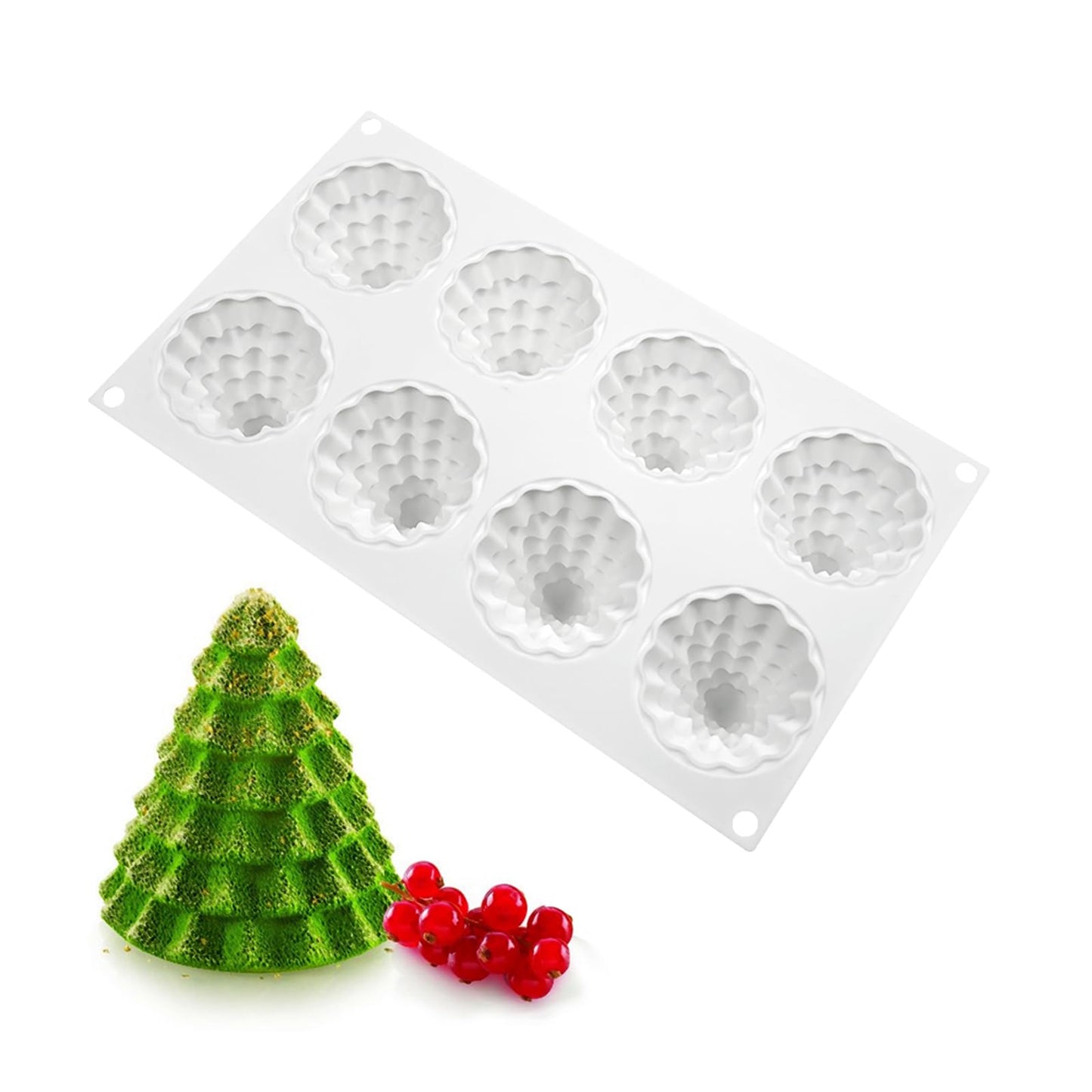 Christmas Tree Silicone Molds, Tree-Shaped Christmas Silicone Molds for Making Mousse Cakes, Chocolate Bars, Desserts and Handmade Soap
