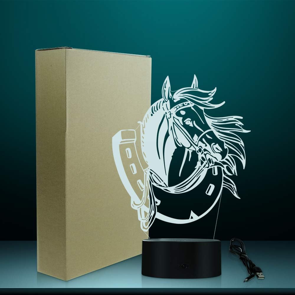 The Geeky Days Horse Modern Lighting - 3D Optical Illusion Light USB Night Lamp for Home Table Desk Decor