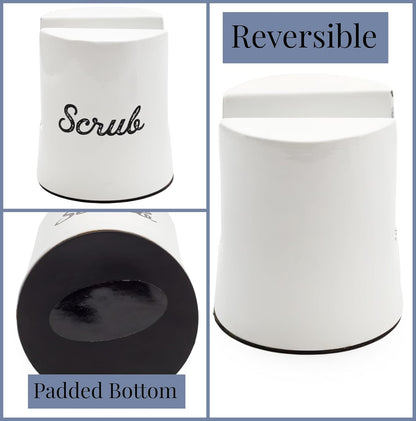 AuldHome Design White Enamel Sponge Holder, Rustic Enamelware Kitchen Sink Accessory
