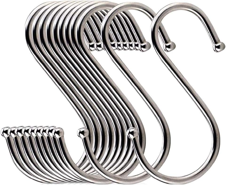 14 Pcs Heavy Duty 4.7 Inches Extra Large S Shape Hooks, Heavy-Duty Metal Hanging Hooks for Kitchenware and Gardening