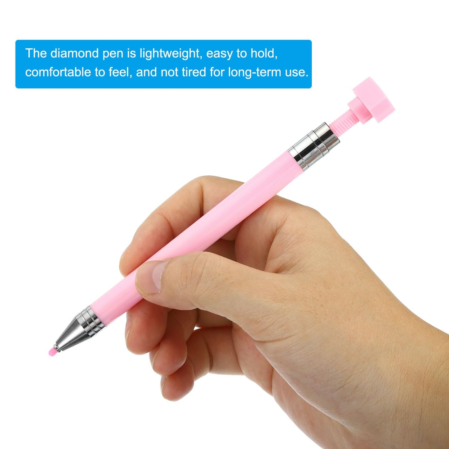 PATIKIL Diamond Art Pen with Wax, Diamond Art Accessories Refillable Wax Pen with 20Pcs Wax for Diamond Art Nail DIY Craft, Pink