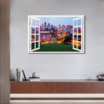 Art Paintings for Home Walls Kansas City, Missouri Cityscape Canvas Wall Art for Bedroom Decor
