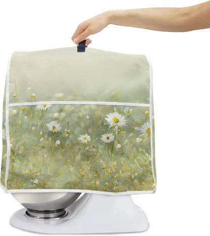 Realistic Daisy Print Stand Mixer Covers, Washable Kitchen Appliance Cover for Tilt Head and Bowl Lift Models