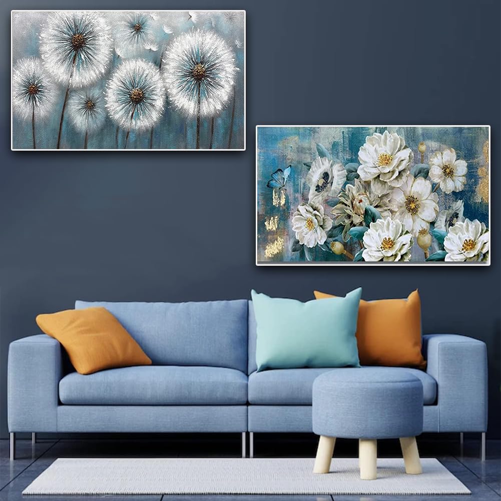 2 Pack Diamond Painting Kits，Large 5D DIY Dandelion Flower Diamond Painting Kits for Adults，DIY Full Drill Crystal Rhinestone Arts and Crafts，Gem Art Painting with Diamond Home Wall Decor (28X16inch)