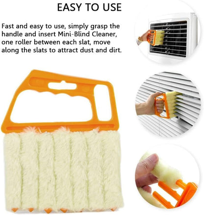 Blind Cleaner Brush for Dusting Blinds, Mini Washable Window Duster with 7 Slats for Household Cleaning
